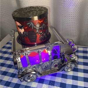 Bath & Body Works light up hearse 3 wick candle holder NWT